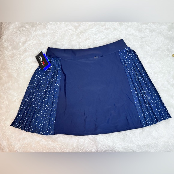 NWT Women's RLX RALPH LAUREN Pleated Skort Navy Star 4th of July Golf Large $170 - Picture 9 of 11